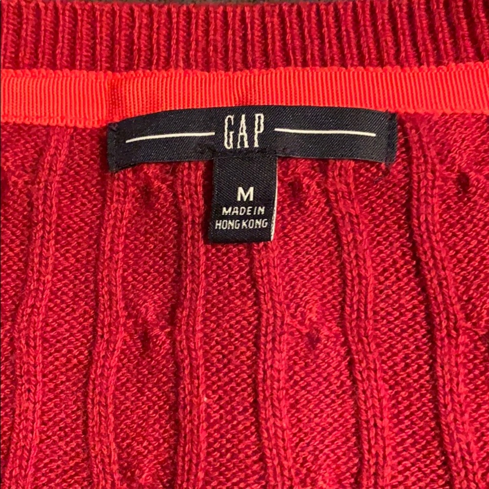 Gap Red Cable Knit Sweater - Picture 2 of 2